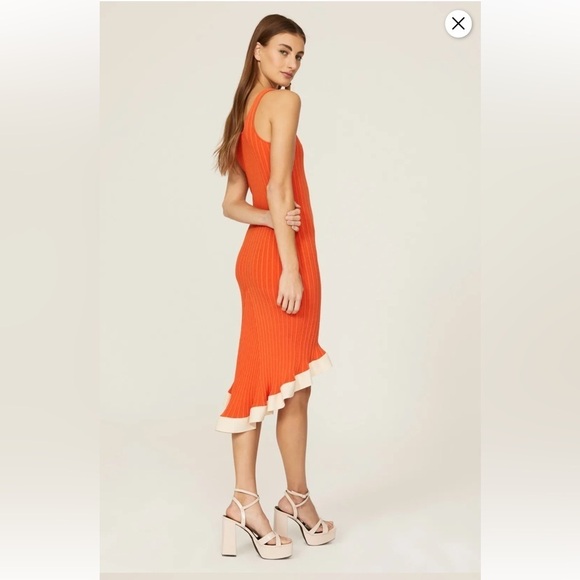 Esteban Cortazar Collective Orange Ribbed RTR Mini Tank Dress SIZE XS - Picture 3 of 16